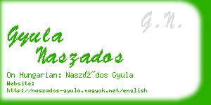 gyula naszados business card